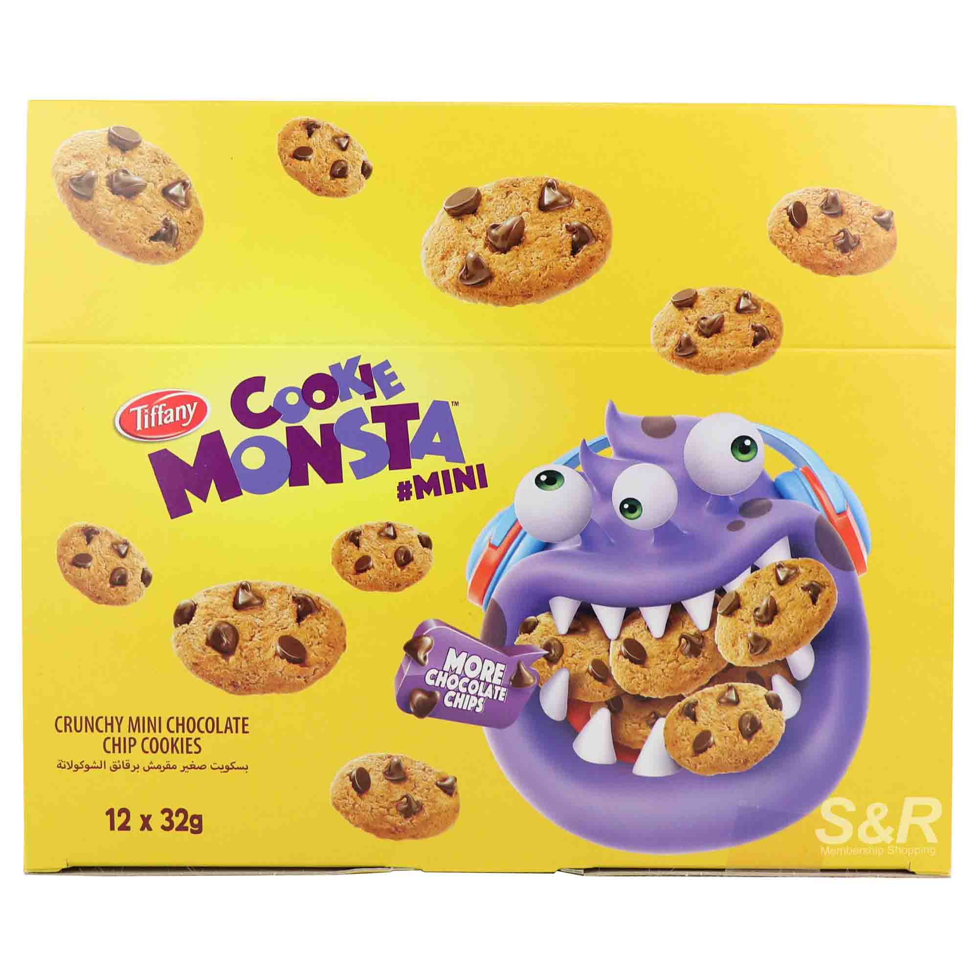 Tiffany Cookie Monsta Crunchy Mini Chocolate Chip Cookies (32g x 12pcs) Tiffany Cookie Monsta Crunchy Mini Chocolate Chip Cookies (32g x 12pcs)